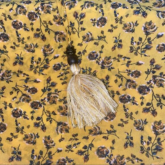 Mason & Belle blouse Stitch Fix Boho Peasant Top SZ XS yellow floral flowy - Picture 8 of 14